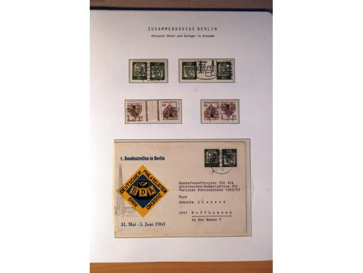 1949/89, gestempelte Sammlung Zusammendrucke mit vielen guten Kombinationen und einigen Briefen, einige Stempel fraglich und 