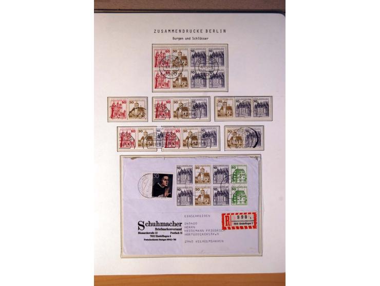 1949/89, gestempelte Sammlung Zusammendrucke mit vielen guten Kombinationen und einigen Briefen, einige Stempel fraglich und 