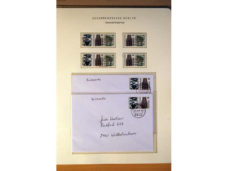 1949/89, gestempelte Sammlung Zusammendrucke mit vielen guten Kombinationen und einigen Briefen, einige Stempel fraglich und 