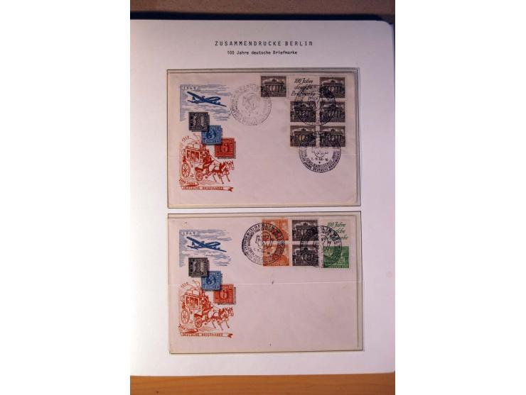 1949/89, gestempelte Sammlung Zusammendrucke mit vielen guten Kombinationen und einigen Briefen, einige Stempel fraglich und 