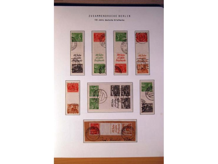 1949/89, gestempelte Sammlung Zusammendrucke mit vielen guten Kombinationen und einigen Briefen, einige Stempel fraglich und 