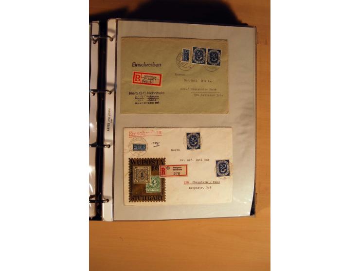 1951, POSTHORN, umfangreiche Sammlung mit einigen hundert Briefen, Karten und Paketkarten in 6 Ordnern inkl. 1 Band Ganzsache