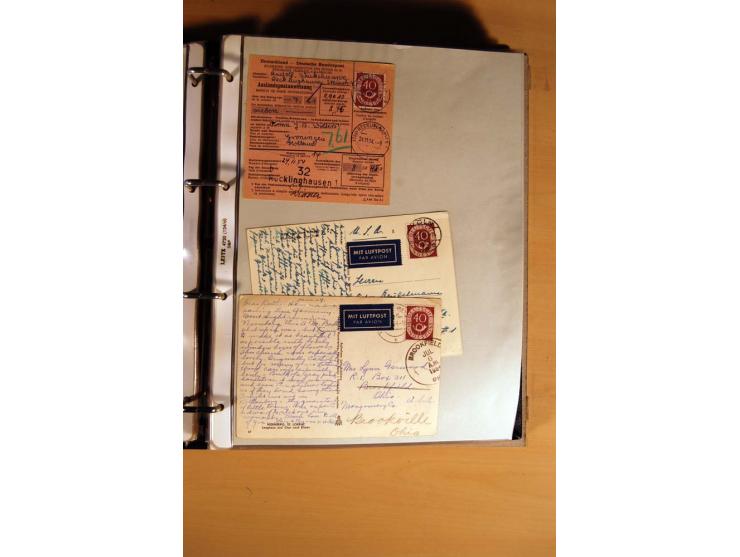1951, POSTHORN, umfangreiche Sammlung mit einigen hundert Briefen, Karten und Paketkarten in 6 Ordnern inkl. 1 Band Ganzsache