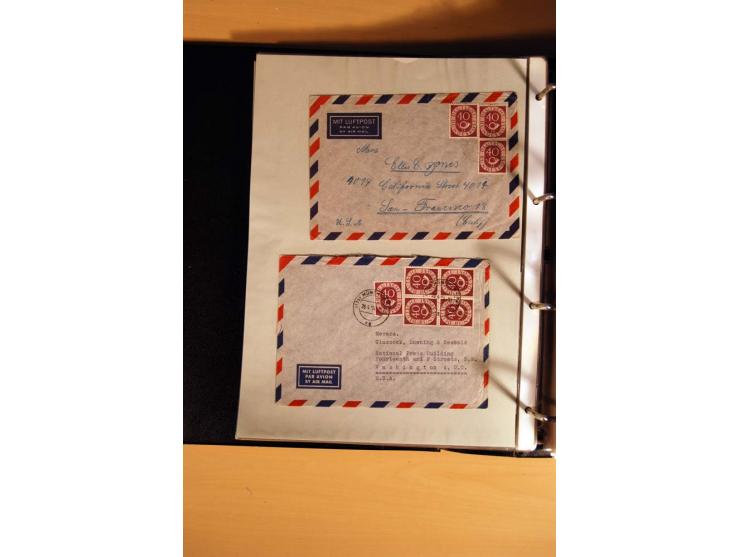 1951, POSTHORN, umfangreiche Sammlung mit einigen hundert Briefen, Karten und Paketkarten in 6 Ordnern inkl. 1 Band Ganzsache