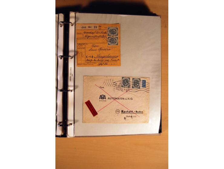 1951, POSTHORN, umfangreiche Sammlung mit einigen hundert Briefen, Karten und Paketkarten in 6 Ordnern inkl. 1 Band Ganzsache
