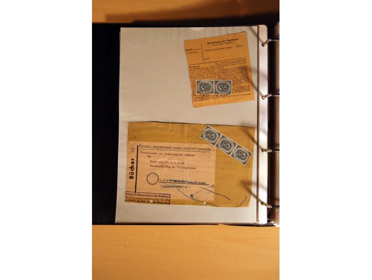 1951, POSTHORN, umfangreiche Sammlung mit einigen hundert Briefen, Karten und Paketkarten in 6 Ordnern inkl. 1 Band Ganzsache