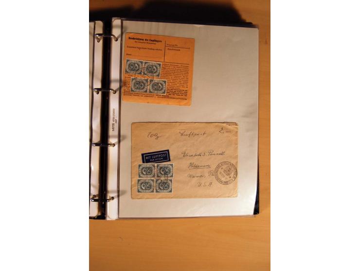 1951, POSTHORN, umfangreiche Sammlung mit einigen hundert Briefen, Karten und Paketkarten in 6 Ordnern inkl. 1 Band Ganzsache