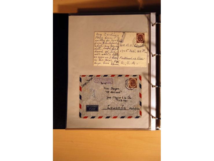 1951, POSTHORN, umfangreiche Sammlung mit einigen hundert Briefen, Karten und Paketkarten in 6 Ordnern inkl. 1 Band Ganzsache