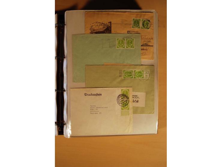 1951, POSTHORN, umfangreiche Sammlung mit einigen hundert Briefen, Karten und Paketkarten in 6 Ordnern inkl. 1 Band Ganzsache