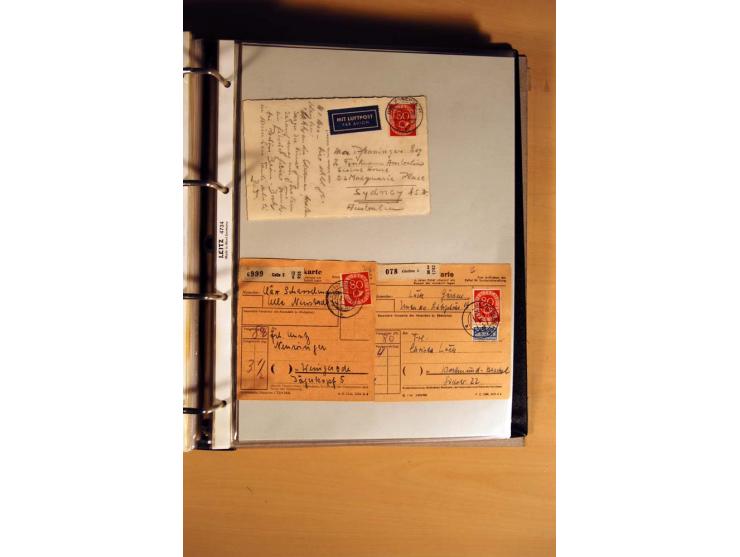 1951, POSTHORN, umfangreiche Sammlung mit einigen hundert Briefen, Karten und Paketkarten in 6 Ordnern inkl. 1 Band Ganzsache