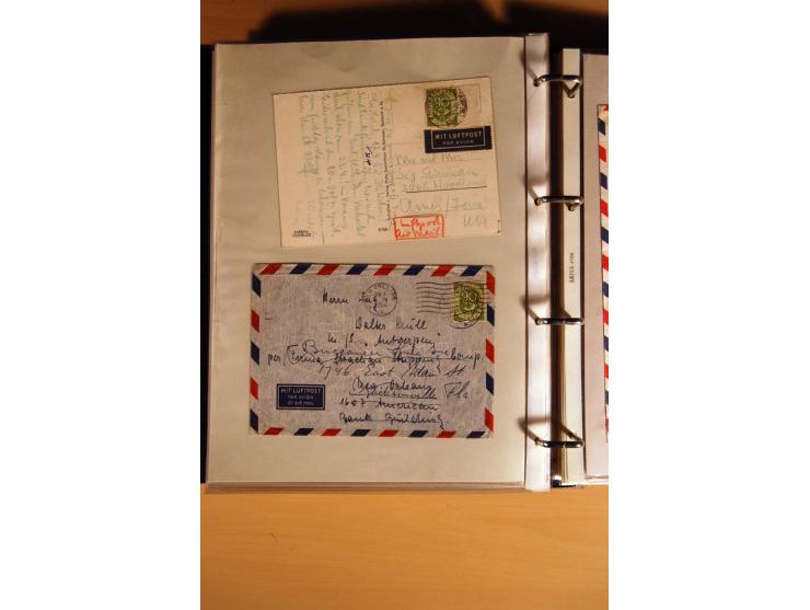 1951, POSTHORN, umfangreiche Sammlung mit einigen hundert Briefen, Karten und Paketkarten in 6 Ordnern inkl. 1 Band Ganzsache