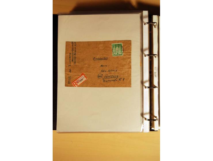 1951, POSTHORN, umfangreiche Sammlung mit einigen hundert Briefen, Karten und Paketkarten in 6 Ordnern inkl. 1 Band Ganzsache