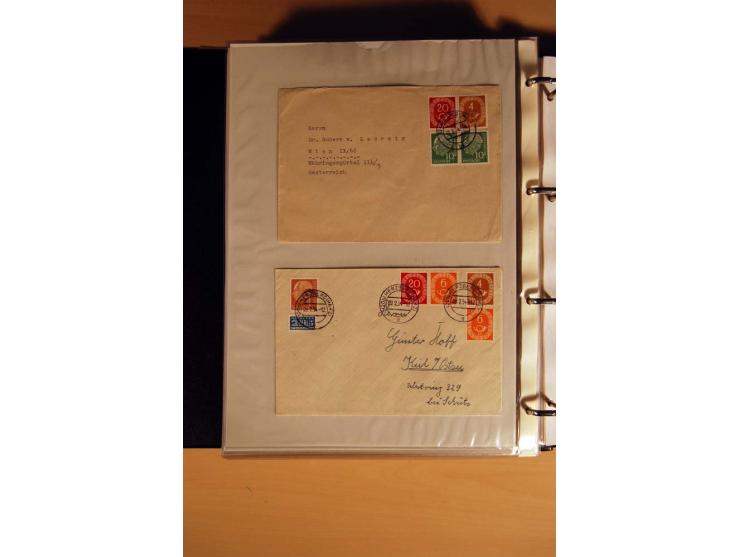 1951, POSTHORN, umfangreiche Sammlung mit einigen hundert Briefen, Karten und Paketkarten in 6 Ordnern inkl. 1 Band Ganzsache