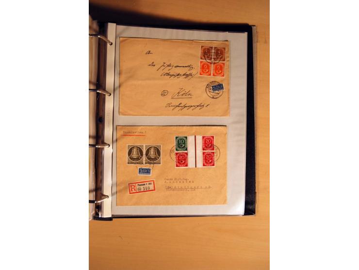 1951, POSTHORN, umfangreiche Sammlung mit einigen hundert Briefen, Karten und Paketkarten in 6 Ordnern inkl. 1 Band Ganzsache