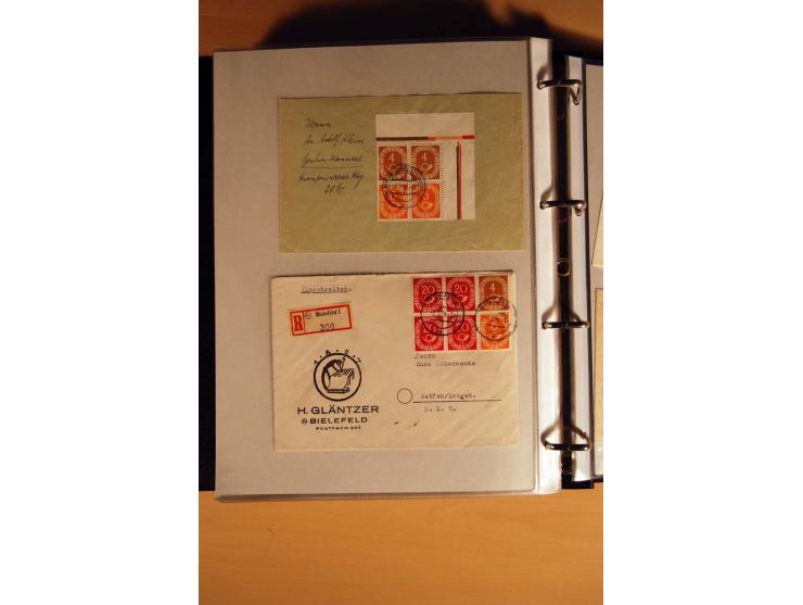 1951, POSTHORN, umfangreiche Sammlung mit einigen hundert Briefen, Karten und Paketkarten in 6 Ordnern inkl. 1 Band Ganzsache