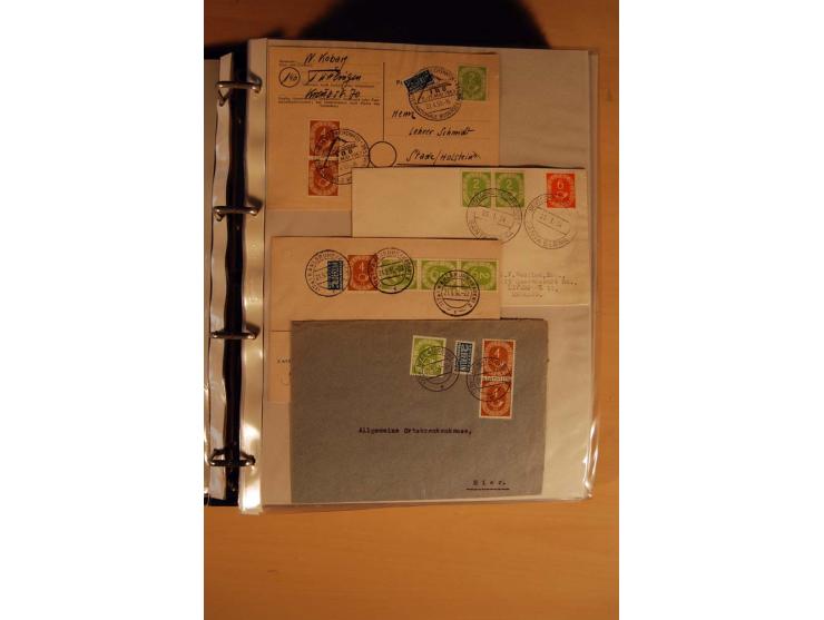 1951, POSTHORN, umfangreiche Sammlung mit einigen hundert Briefen, Karten und Paketkarten in 6 Ordnern inkl. 1 Band Ganzsache