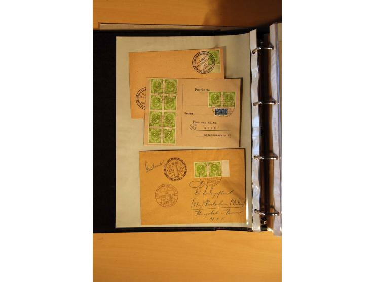 1951, POSTHORN, umfangreiche Sammlung mit einigen hundert Briefen, Karten und Paketkarten in 6 Ordnern inkl. 1 Band Ganzsache
