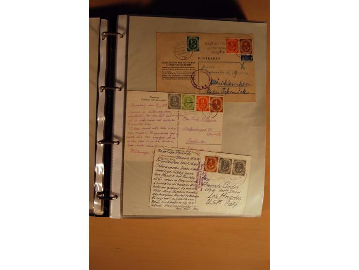1951, POSTHORN, umfangreiche Sammlung mit einigen hundert Briefen, Karten und Paketkarten in 6 Ordnern inkl. 1 Band Ganzsache
