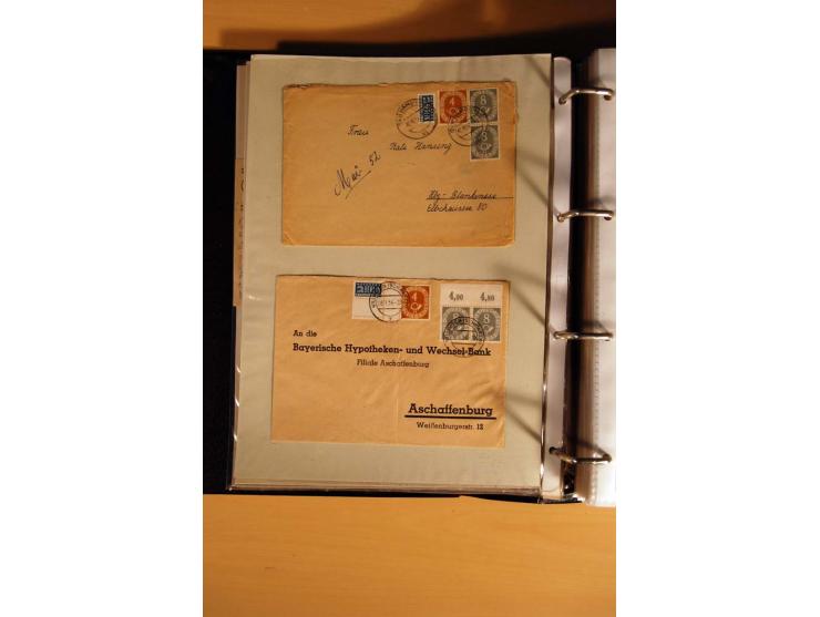 1951, POSTHORN, umfangreiche Sammlung mit einigen hundert Briefen, Karten und Paketkarten in 6 Ordnern inkl. 1 Band Ganzsache