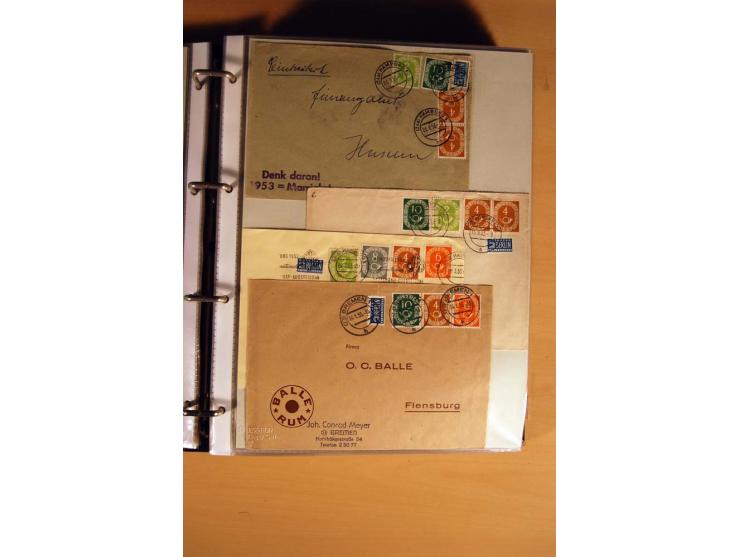1951, POSTHORN, umfangreiche Sammlung mit einigen hundert Briefen, Karten und Paketkarten in 6 Ordnern inkl. 1 Band Ganzsache