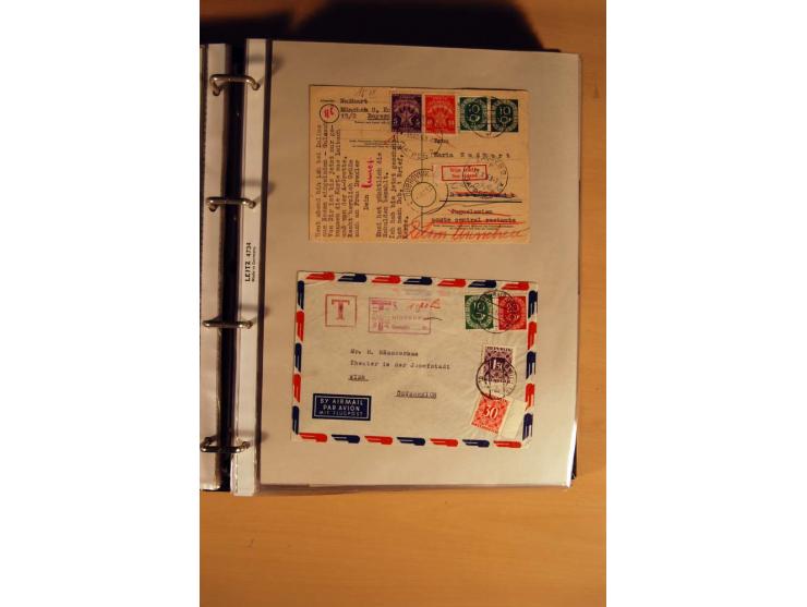 1951, POSTHORN, umfangreiche Sammlung mit einigen hundert Briefen, Karten und Paketkarten in 6 Ordnern inkl. 1 Band Ganzsache