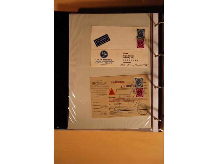 1951, POSTHORN, umfangreiche Sammlung mit einigen hundert Briefen, Karten und Paketkarten in 6 Ordnern inkl. 1 Band Ganzsache