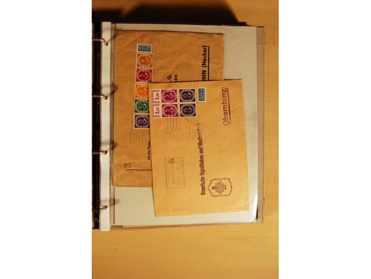 1951, POSTHORN, umfangreiche Sammlung mit einigen hundert Briefen, Karten und Paketkarten in 6 Ordnern inkl. 1 Band Ganzsache