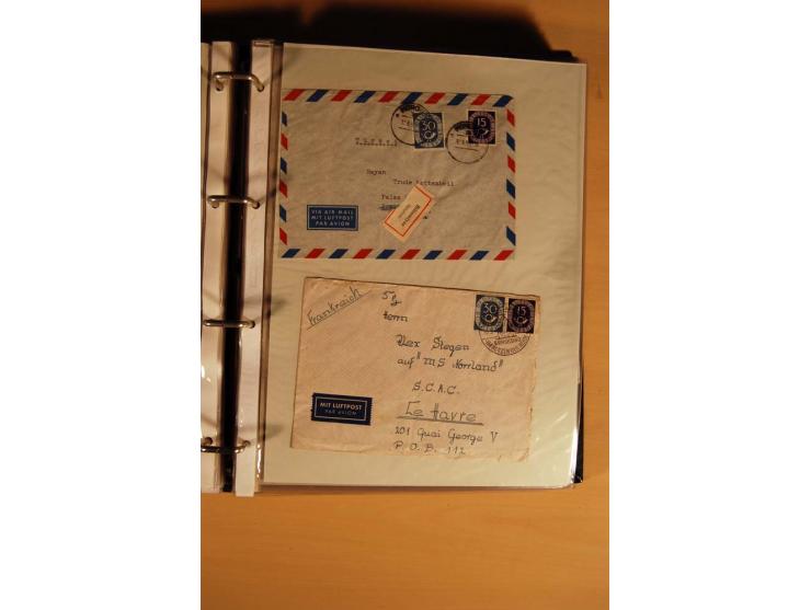 1951, POSTHORN, umfangreiche Sammlung mit einigen hundert Briefen, Karten und Paketkarten in 6 Ordnern inkl. 1 Band Ganzsache