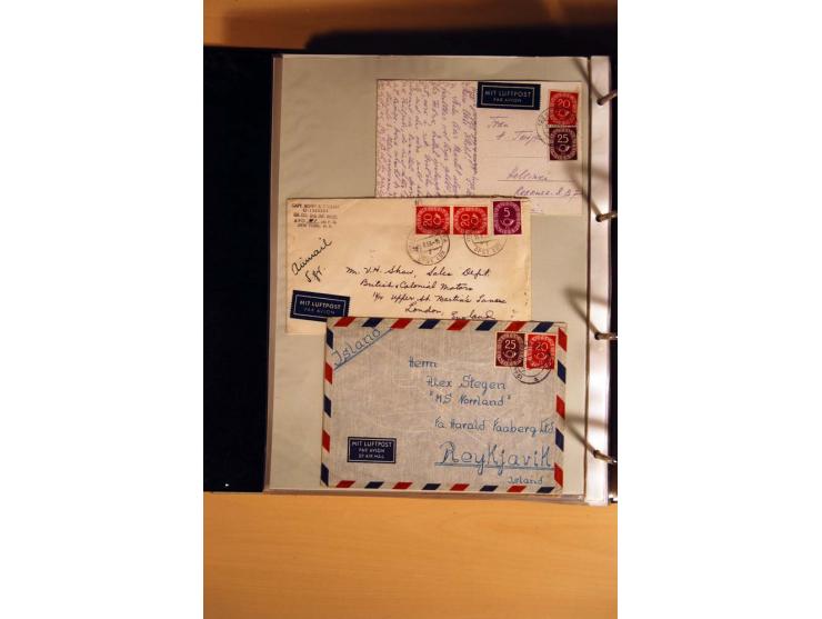 1951, POSTHORN, umfangreiche Sammlung mit einigen hundert Briefen, Karten und Paketkarten in 6 Ordnern inkl. 1 Band Ganzsache