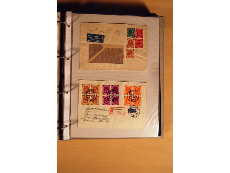 1951, POSTHORN, umfangreiche Sammlung mit einigen hundert Briefen, Karten und Paketkarten in 6 Ordnern inkl. 1 Band Ganzsache