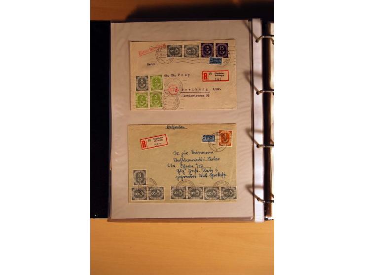 1951, POSTHORN, umfangreiche Sammlung mit einigen hundert Briefen, Karten und Paketkarten in 6 Ordnern inkl. 1 Band Ganzsache