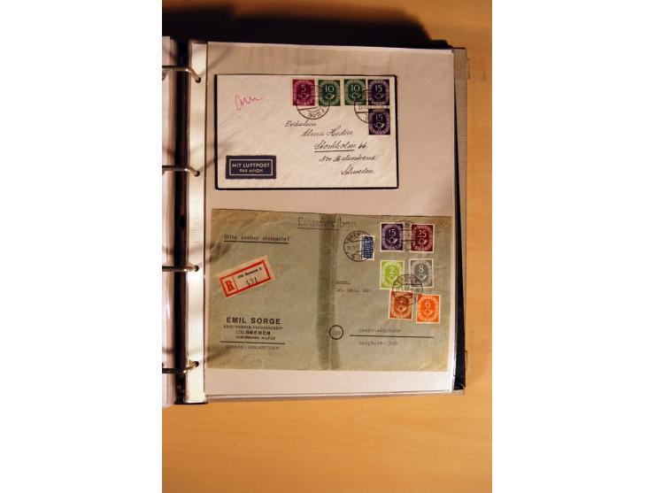 1951, POSTHORN, umfangreiche Sammlung mit einigen hundert Briefen, Karten und Paketkarten in 6 Ordnern inkl. 1 Band Ganzsache