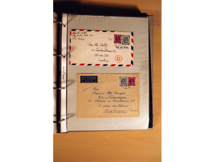 1951, POSTHORN, umfangreiche Sammlung mit einigen hundert Briefen, Karten und Paketkarten in 6 Ordnern inkl. 1 Band Ganzsache