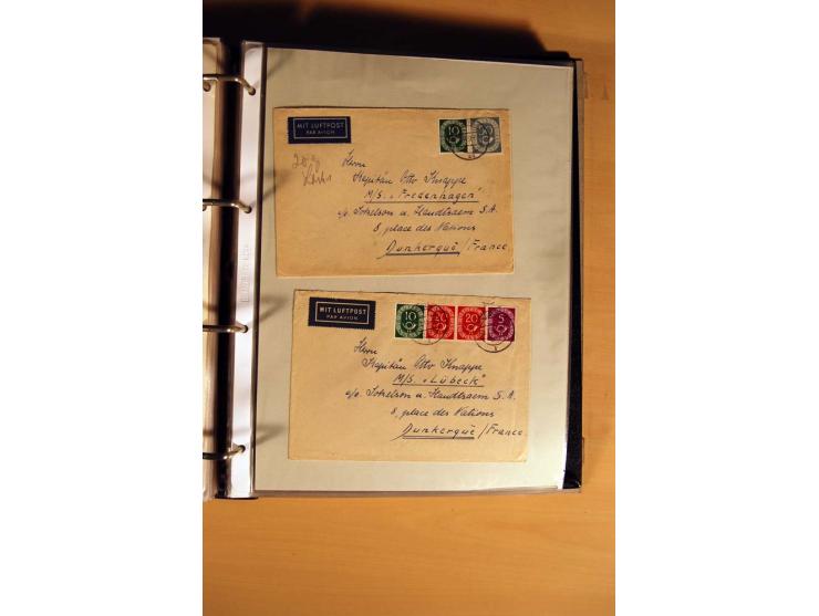 1951, POSTHORN, umfangreiche Sammlung mit einigen hundert Briefen, Karten und Paketkarten in 6 Ordnern inkl. 1 Band Ganzsache