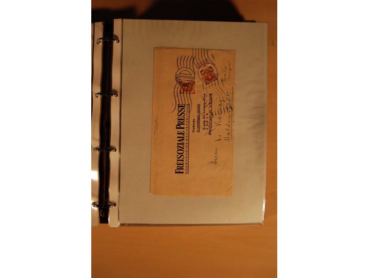 1951, POSTHORN, umfangreiche Sammlung mit einigen hundert Briefen, Karten und Paketkarten in 6 Ordnern inkl. 1 Band Ganzsache