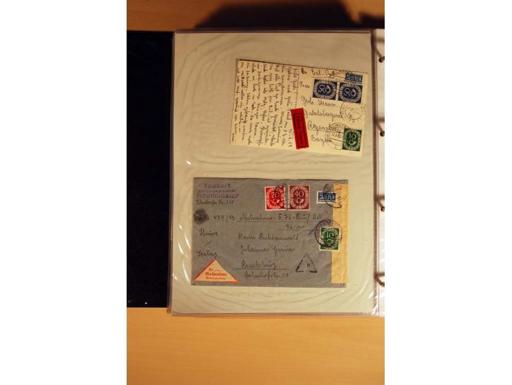 1951, POSTHORN, umfangreiche Sammlung mit einigen hundert Briefen, Karten und Paketkarten in 6 Ordnern inkl. 1 Band Ganzsache
