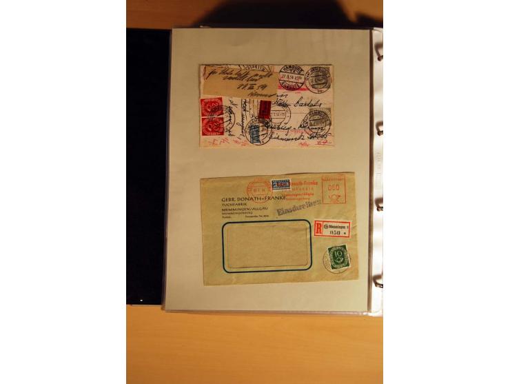1951, POSTHORN, umfangreiche Sammlung mit einigen hundert Briefen, Karten und Paketkarten in 6 Ordnern inkl. 1 Band Ganzsache