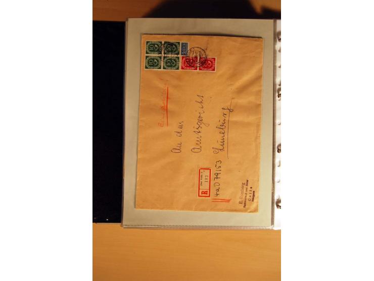 1951, POSTHORN, umfangreiche Sammlung mit einigen hundert Briefen, Karten und Paketkarten in 6 Ordnern inkl. 1 Band Ganzsache