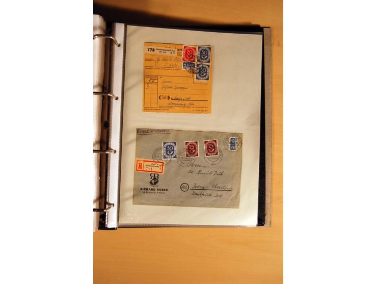 1951, POSTHORN, umfangreiche Sammlung mit einigen hundert Briefen, Karten und Paketkarten in 6 Ordnern inkl. 1 Band Ganzsache