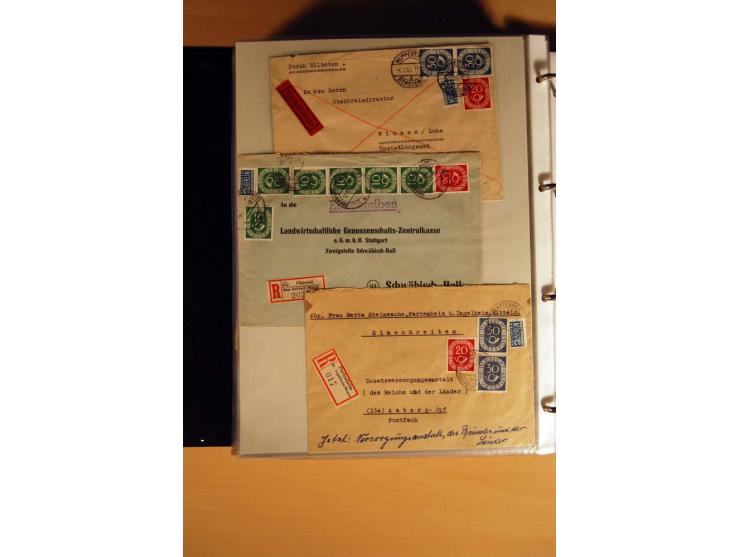 1951, POSTHORN, umfangreiche Sammlung mit einigen hundert Briefen, Karten und Paketkarten in 6 Ordnern inkl. 1 Band Ganzsache