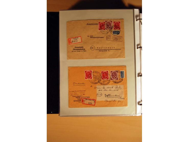 1951, POSTHORN, umfangreiche Sammlung mit einigen hundert Briefen, Karten und Paketkarten in 6 Ordnern inkl. 1 Band Ganzsache