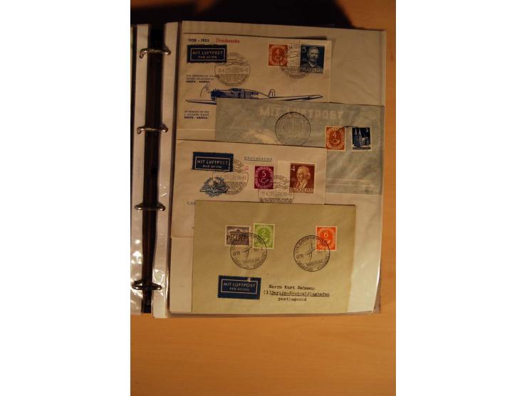 1951, POSTHORN, umfangreiche Sammlung mit einigen hundert Briefen, Karten und Paketkarten in 6 Ordnern inkl. 1 Band Ganzsache