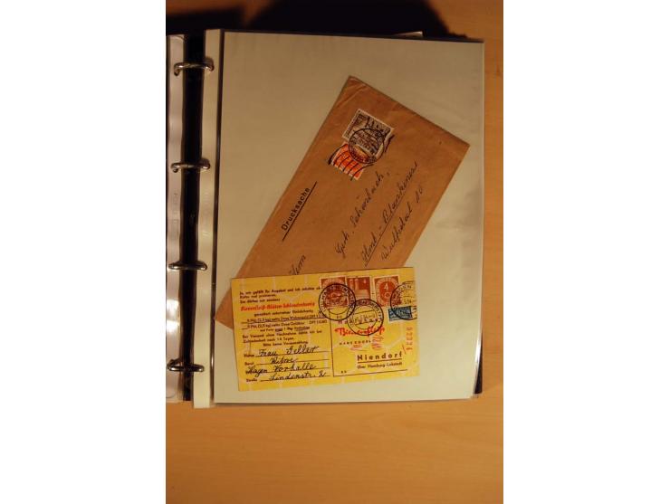 1951, POSTHORN, umfangreiche Sammlung mit einigen hundert Briefen, Karten und Paketkarten in 6 Ordnern inkl. 1 Band Ganzsache