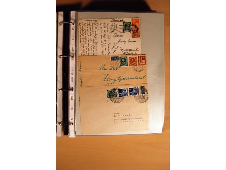 1951, POSTHORN, umfangreiche Sammlung mit einigen hundert Briefen, Karten und Paketkarten in 6 Ordnern inkl. 1 Band Ganzsache