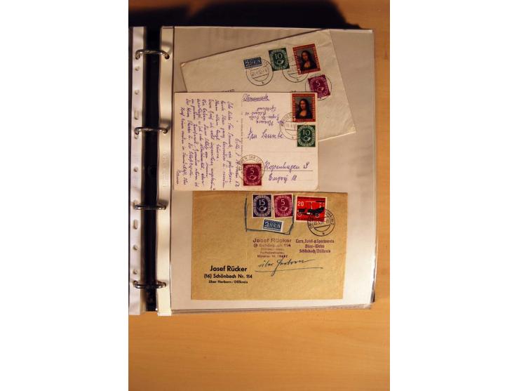 1951, POSTHORN, umfangreiche Sammlung mit einigen hundert Briefen, Karten und Paketkarten in 6 Ordnern inkl. 1 Band Ganzsache