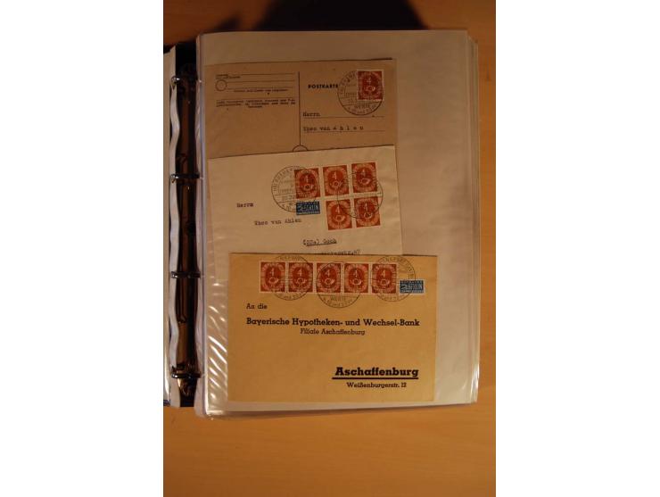 1951, POSTHORN, umfangreiche Sammlung mit einigen hundert Briefen, Karten und Paketkarten in 6 Ordnern inkl. 1 Band Ganzsache
