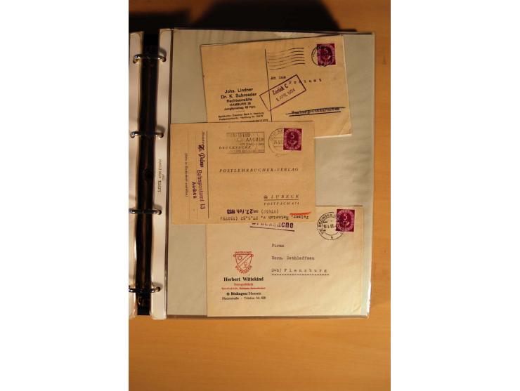 1951, POSTHORN, umfangreiche Sammlung mit einigen hundert Briefen, Karten und Paketkarten in 6 Ordnern inkl. 1 Band Ganzsache