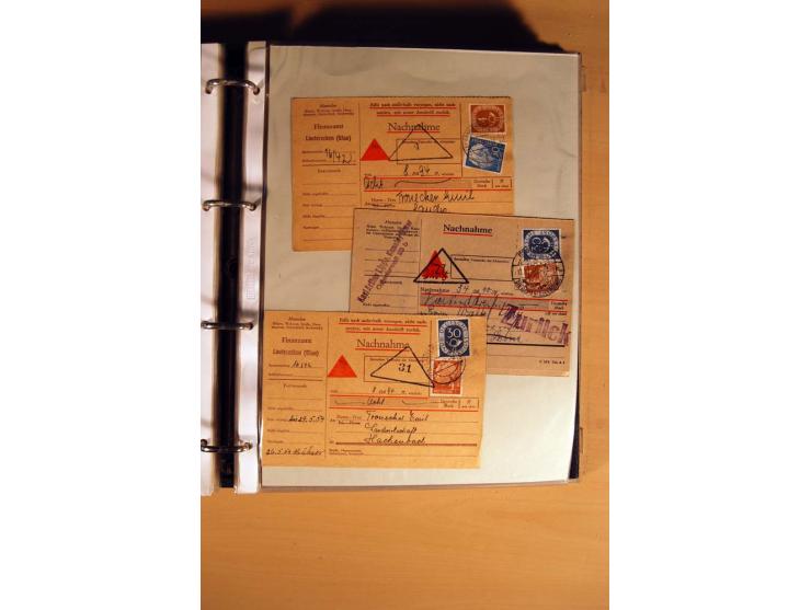 1951, POSTHORN, umfangreiche Sammlung mit einigen hundert Briefen, Karten und Paketkarten in 6 Ordnern inkl. 1 Band Ganzsache
