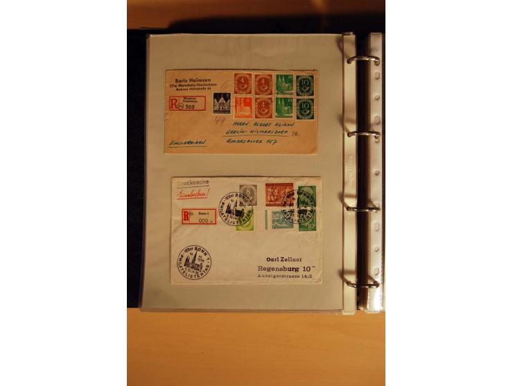 1951, POSTHORN, umfangreiche Sammlung mit einigen hundert Briefen, Karten und Paketkarten in 6 Ordnern inkl. 1 Band Ganzsache