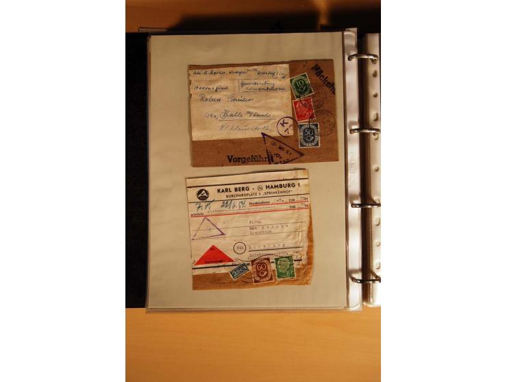 1951, POSTHORN, umfangreiche Sammlung mit einigen hundert Briefen, Karten und Paketkarten in 6 Ordnern inkl. 1 Band Ganzsache